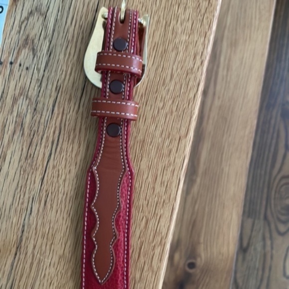 Vintage Red, Brown and Gold Leather Western Tony Lama Belt main image 6